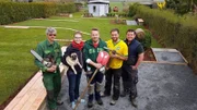 v.l.: Ralf, Mareike mit Mops "Johnny Walker", Martin, Claus und Henrik
