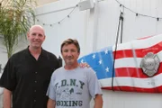 New York City, USA: Bill Erfurth with Bobby McGuire, NYC fire fighter and survivor of 9/11. Bill led the tactical narcotics team of the Miami Ð Dade Police Dept.