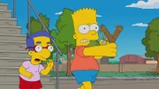 Milhouse (l.) ist geschockt, als er erfährt, welche Folgen Barts (r.) Rache für einen fiesen Streit von Rektor Skinner hat ...