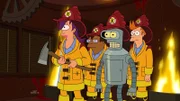 Sind auf einer ganz besonderen Mission: Leela (l.), Bender (2.v.r.), Fry (r.) und Hermes (2.v.l.) ...
