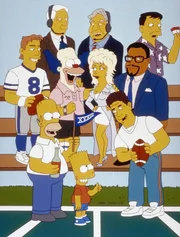 Nach dem Superbowl kommt es zu einem Gruppenfoto mit Dolly Parton.