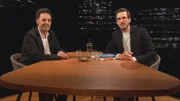 v.li.: Martin R. Dean, Schriftsteller, und Moderator Yves Bossart
