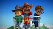 Theodore, Alvin und Simon (v.li.) machen sich auf die Suche nach Einkaufswagen. Wenn sie genug sammeln, wartet ein Fahrrad als Gewinn!  +++