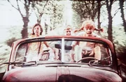 (v.li.): Maria Persson (Annika), Pär Sundberg (Tommy), Inger Nilsson (Pippi Langstrumpf).