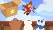 Oben: Pirate Parrot Polly. Unten, v.li.: Baby Grizzly, Baby Ice Bear, Baby Panda.