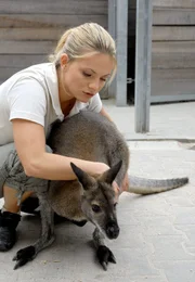Tierpflegerin Anett (Anna Bertheau) kümmert sich um das kranke Känguru.
