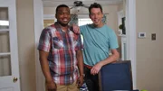David and the winners get ready to look around a home while the crew looks on during filming of HGTV's My Lottery Dream Home