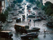ABC TV movie, "The Day After," a graphic, disturbing film about the effects of a devastating nuclear holocaust on small-town residents of eastern Kansas.