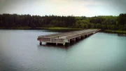 Im tschechischen Borovsko schlummern unter der Wasseroberfläche die Überreste eines nie vollendeten Bauwerks.