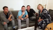 Die Gäste warten gespannt auf das Essen (v.l.): Marko, Christian, Marco und Corinna