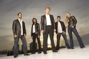 L-R: Eric Delko, Alexx Woods, Lt. Horatio Caine, Ryan Wolfe, Calleigh Dequesne L-R: Eric Delko, Alexx Woods, Lt. Horatio Caine, Ryan Wolfe, Calleigh Dequesne