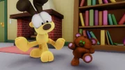 "Garfield", "Garfields Teddy." Bei Vito wird Jon von dem Industriellen Mr. Allwork angesprochen. Der möchte sich Garfields geliebten Teddybär Pooky ausleihen. Mr. Allworks Sohn findet Pooky nämlich ganz toll und Allwork wittert ein Geschäft. Er will Duplikate von Pooky produzieren lassen und sie weltweit verkaufen. Als er Jon einen fetten Scheck als Vorschuss überreicht, ist dessen Widerstand endgültig gebrochen. Pookie wird in Allworks Firma studiert und vermessen und dann wird ein Duplikat von ihm produziert. Doch Allwork findet es langweilig. Er will einen modernen Teddy, der ganz viel kann. Professor Bonkers leistet ganze Arbeit. Das Ergebnis ist der Robo-Pooky, ein Hightech-Tedddy, der alles Mögliche kann. Der Robo-Pooky wird zu einem Verkaufsschlager. Garfield bekommt von Allwork auch einen geschenkt. Doch der Robo-Pooky erweist sich als total entnervend.