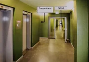 Tatort Hochhausflur: Hier wurde 2014 ein junger Mann erstochen.