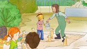 Was fressen wohl Erdmännchen? Und wo kommen sie ursprünglich her? Geduldig beantwortet der Zoowärter die Fragen Connis und ihrer Kindergartenfreunde.