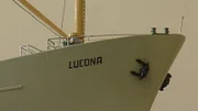 Das Frachtschiff „Lucona“.