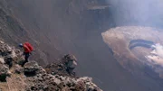 Chris Jackson descending into the crater