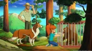 Zoé und ihre Vater Ranger Graham haben einen kleinen Bären entdeckt, der in eine Falle geraten ist.