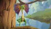 Dilo spielt allen Dinos fiese Streiche. Für Tiny ist das nicht das, was man unter Humor versteht.