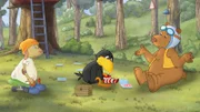 Beim Kartenspielen hat Eddi mehr Glück als Socke.