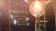 Graphic depicting how in the 1950's in the Miller Urey Experiment scientists built a system composed of a glass globe that mimicked the atmosphere on early Earth to see if the building blocks of life could create themselves.nels)