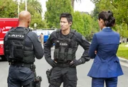 Shemar Moore (Daniel 'Hondo' Harrelson), David Lim (Victor Tan), Stephanie Sigman (Jessica Cortez).