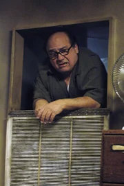 Frank (Danny Devito) versteckt sich in einem Lüftungsschacht, um das versteckte Testament ausfindig zu machen ...