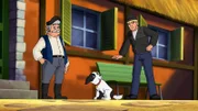 Der Hundedieb will Schnuffi an den Mühlenbauern verkaufen.