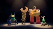 MONSTERS AT WORK - "Meet Mift" - When Tylor is initiated into MIFT during a bizarre ritual, he wants nothing more than to get away from his odd coworkers. But when an emergency strikes Monsters, Inc., MIFT kicks into action and Tylor develops a hint of respect for the misfit team. (Disney) CUTTER, DUNCAN, VAL