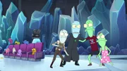 vorne, v.li.: Yumyulack, Korvo, Terry, Jesse