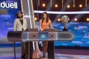 Die Kandidaten des Teams „Tanzen“: Der Profitänzer Massimo Sinató (l.) und die Artistin Lili Paul-Roncalli (r.).