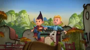 Tashi und Jack bringen den Drachenzahn-Streuer ins Dorf.