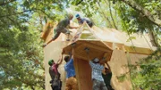Images from the Treehouse Master's episode Lost in the Forest.