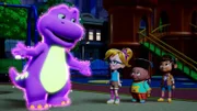 v.li.: Barney, Vivie, David, Mel