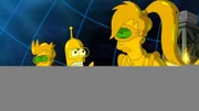 Müssen bei einem Minenunfall eingreifen: Leela (r.), Bender (M.) und Fry (l.) ...