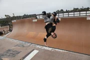 Tony Hawk Riding the Magdelena Ecke YMCA Halfpipe in Encintas California.