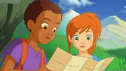 Harvey und Zoe haben in Mrs. Lees Geschäft eine Schatzkarte gefunden und begeben sich nun damit auf Schatzsuche.