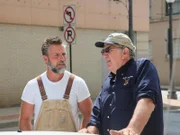 Jay discussing the Oil City Bank and the area with Ray Beichner, the owner of Oil City National Bank.