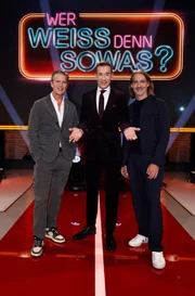 Fernsehmoderator Markus Lanz (l.), Kai Pflaume (M.), Schriftsteller und Philosoph Richard David Precht (r.).