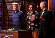 L-R: Judge / host Gordon Ramsay, judge Aaron Sanchez and judge Joe Bastianich