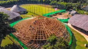 Schulgebäude aus Bambus in Chiang Mai, Thailand: Das Riesengras ist genauso klimafreundlich wie Holz, wächst aber um ein Vielfaches schneller.