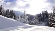 Winterlandschaft in Aurach bei Kitzbühel.