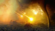 Gott lässt laut Bibel einen Regen aus Feuer und Schwefel über die biblische Stadt Sodom regnen.