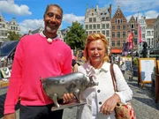 Kapit&auml;n Raul Kraaier und Marijke Amado in Antwerpen.
