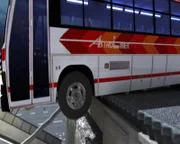 CGI of bus balancing after earthquake