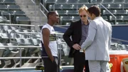 Jack Brody (Aml Ameen, li.), einer der weltbesten Tennisspieler, muss sich den Fragen von Horatio (David Caruso, Mi.) und Ryan (Jonathan Togo) stellen, nachdem sein Tennisschläger am Tatort gefunden wurde.