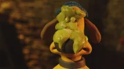 Bitzer hat es nicht leicht als Babysitter und kriegt erstmal eine Ladung Brei ab.