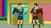 L-R: Captain Leslie Hero, Bizarro Captain Hero