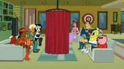 L-R: Foxxy Love, Ling-Ling, Xandir P. Wifflebottom, Toot Braunstein, Princess Clara, Captain Leslie Hero, Wooldoor Jebediah Sockbat, Spanky Ham.