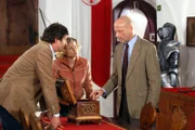 (v.li.): Hans Sigl (Andreas Blitz), Kristina Sprenger (Karin Kofler), Christoph Moosbrugger (Konrad von Hohenfels).