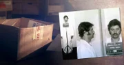 Eine Pappbox, in der Bilder von Toten gefunden wurden.